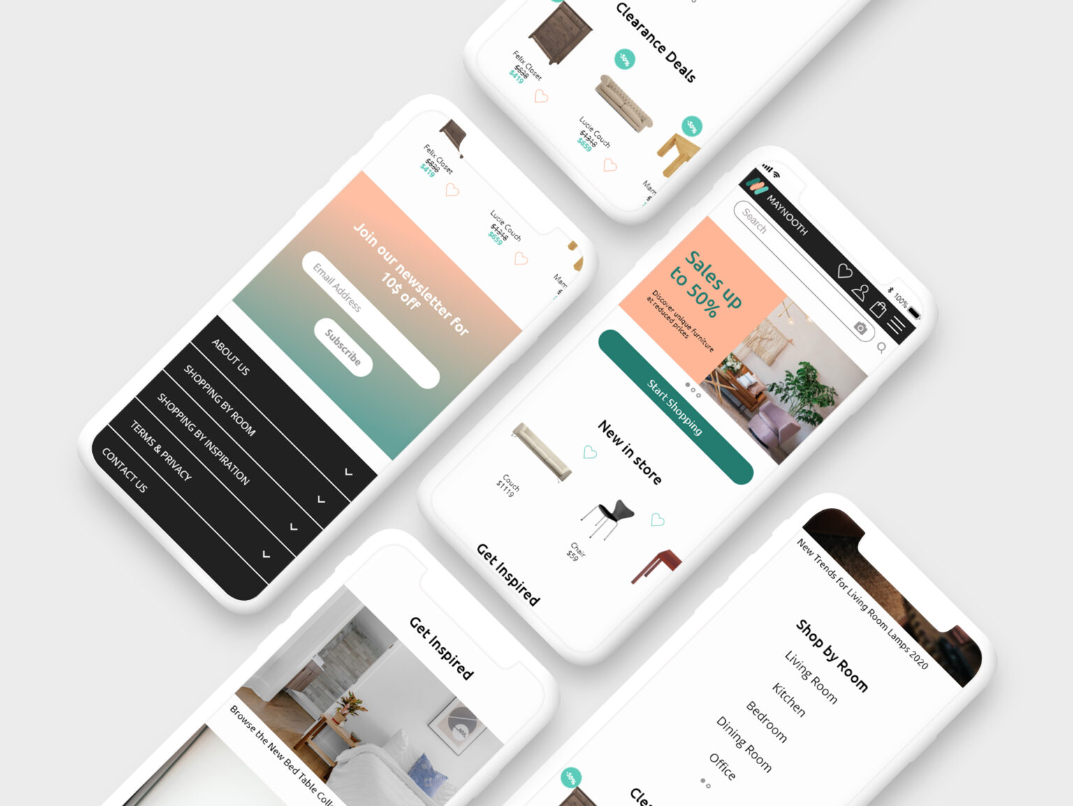 maynooth furniture mobile UI